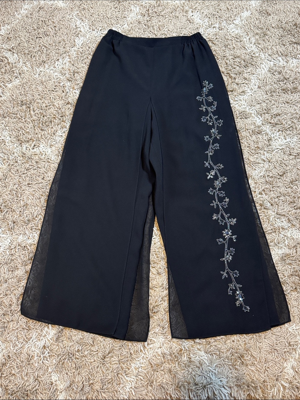 R&M Richards Vintage Sequined Palazzo Pants One Size
